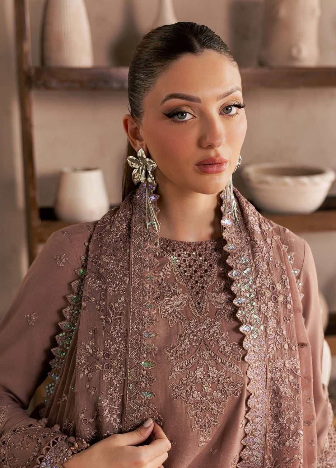 Nureh Unstitched Embroidered Karandi 3 Piece Suit NU26UKE NE-273 - Festive Collection