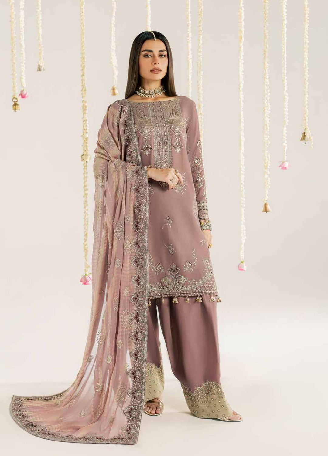 Maya by Nureh Unstitched Embroidered Velvet 3 Piece Suit NU26UMV NW-135 - Wedding Collection