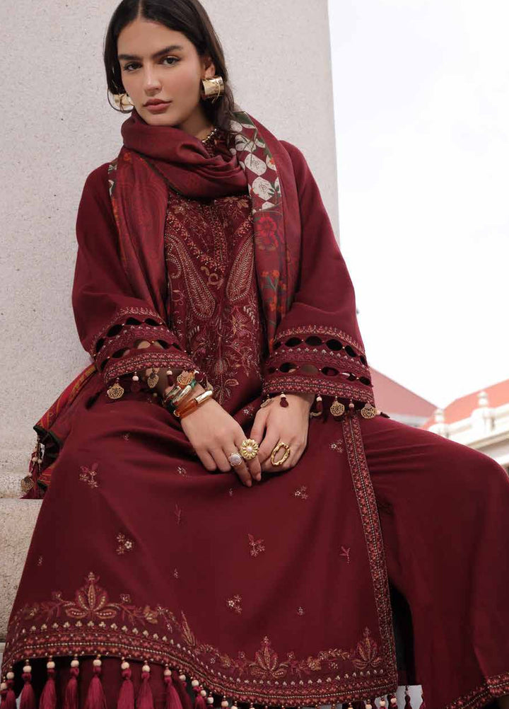 Poshima by Charizma Unstitched Embroidered Leather Peach 3 Piece Suit CHR26UPL PSW6-18 - Winter Collection