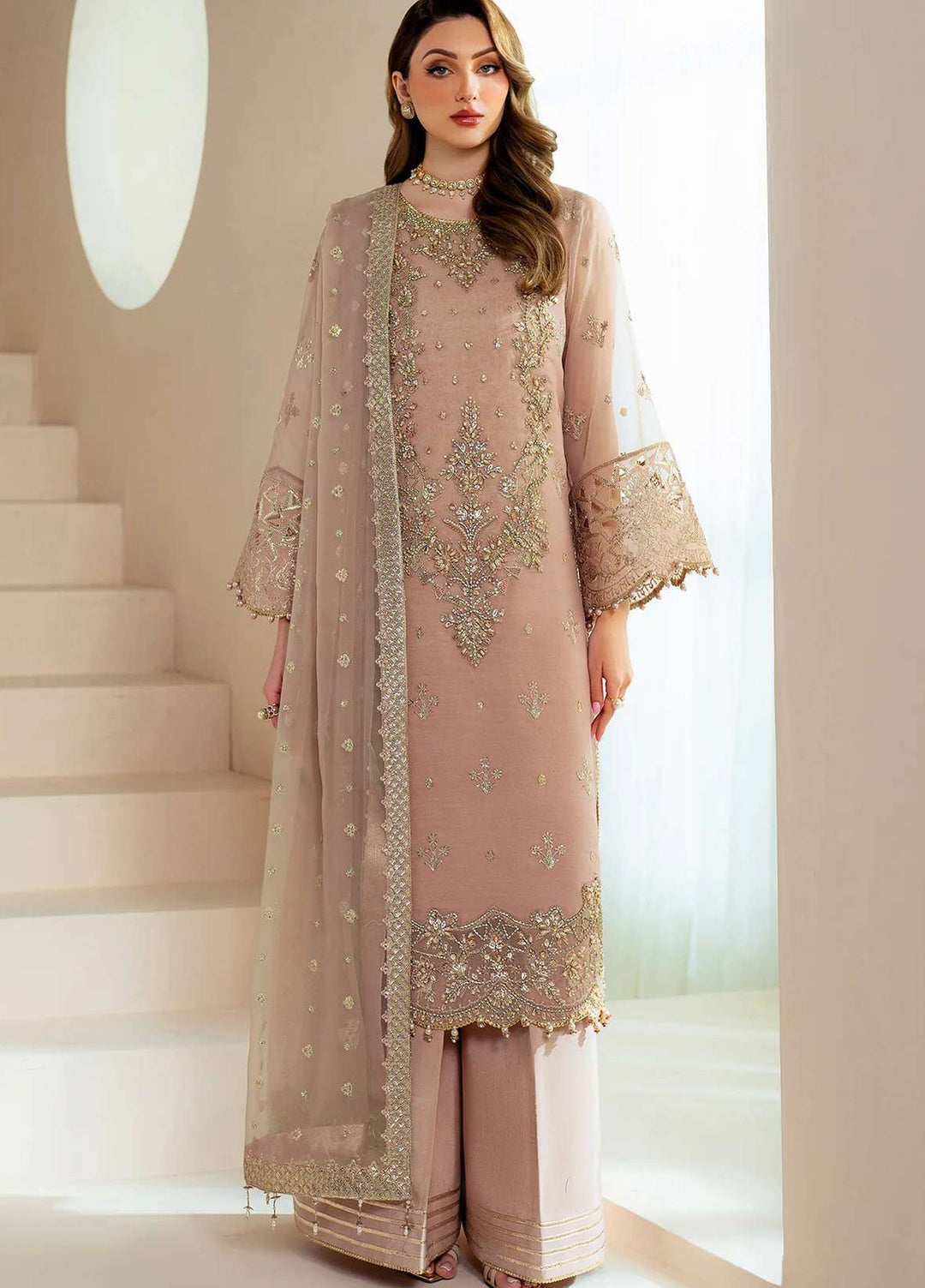 Alizeh Fashion Unstitched Embroidered Chiffon 3 Piece Suit AF26UCF AF-BHM-4043-Jade - Festive Collection