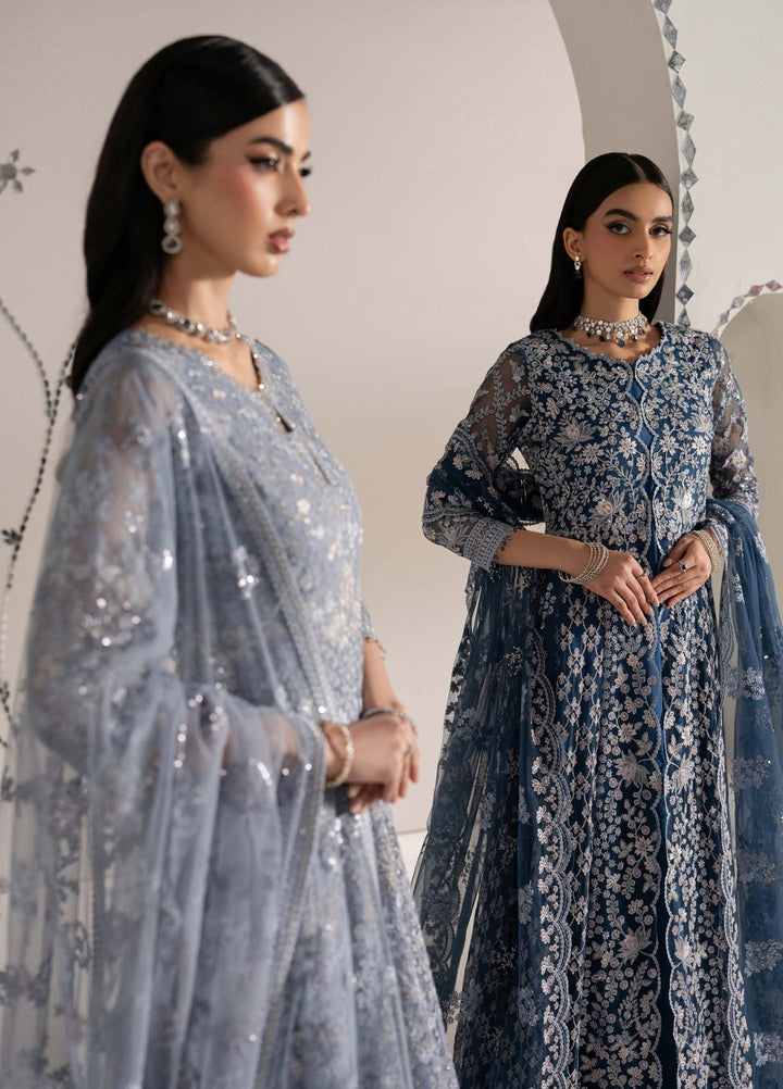 Shehnai by Lavish Premium Unstitched Embroidered Organza 3 Piece Suit LVP26USO SH-04 AAB-E-NEEL - Wedding Collection