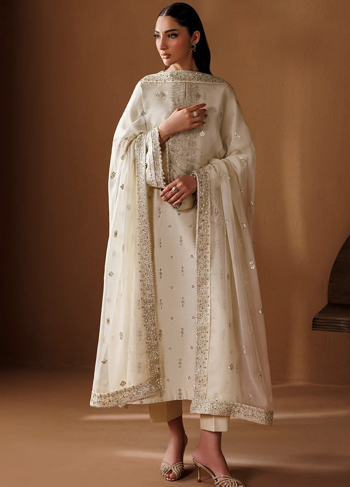Chantelle by Baroque Unstitched Embroidered Raw Silk 3 Piece Suit UF-4434 - Festive Collection