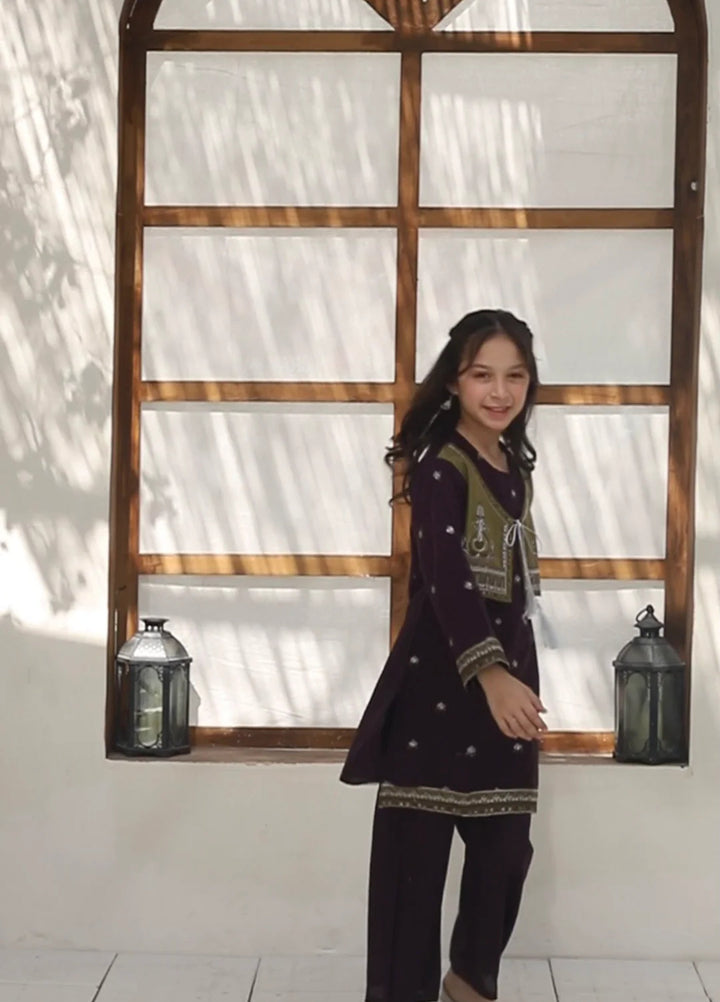 Khanak Girls RTW Embroidered Cotton 2 Piece Suit KST-136 - Casual Collection