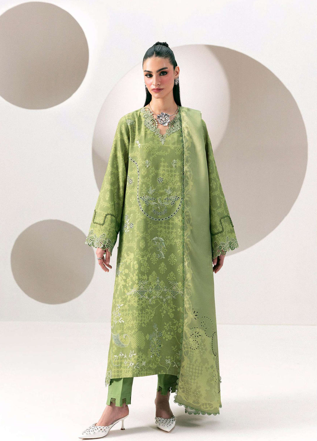 Q prints by Qalamkar Unstitched Embroidered Slub Linen 3 Piece Suit QLK26ULQ Nazia QPW-03A - Winter Collection