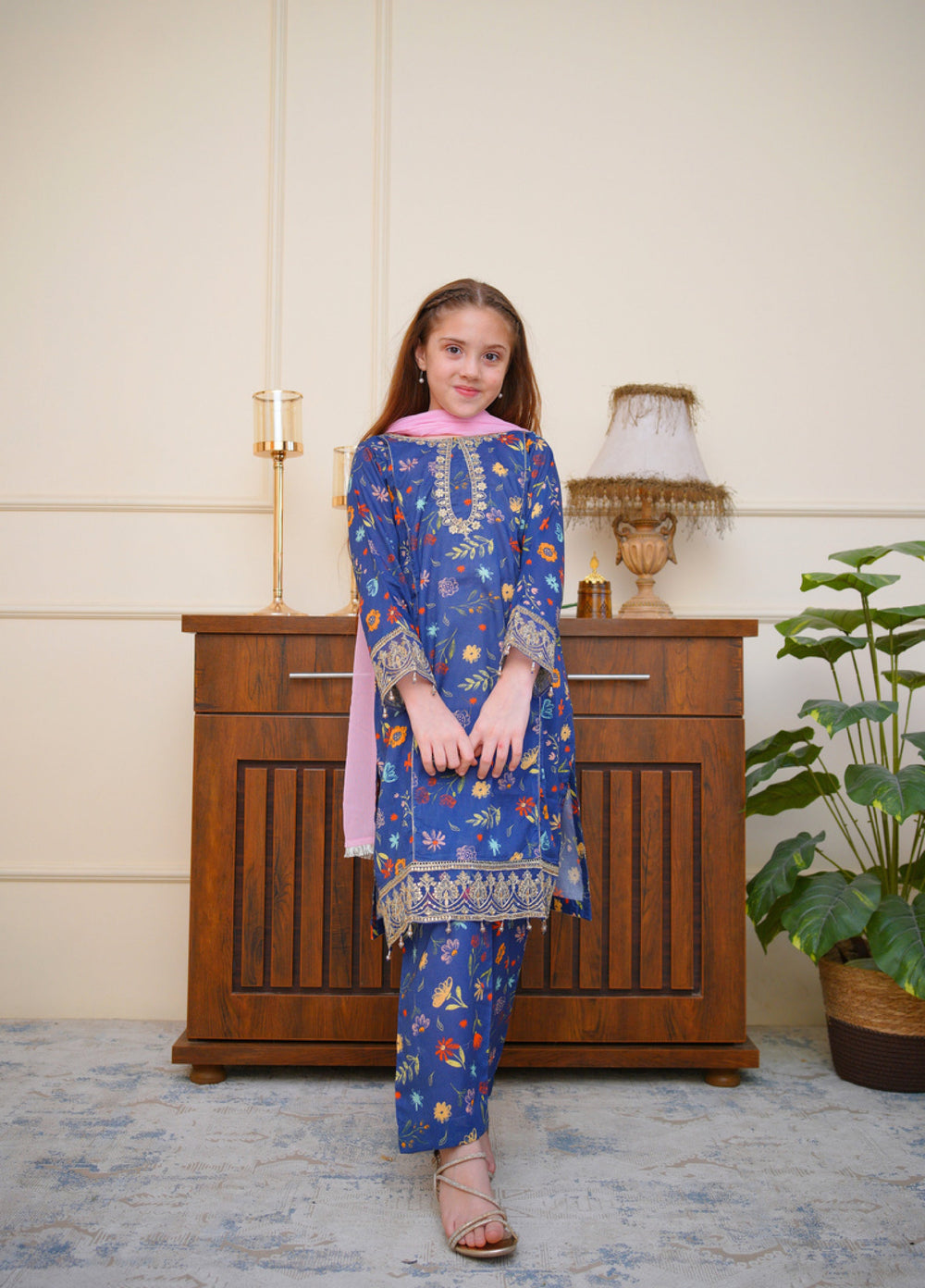 Shanzey Girls RTW Embroidered Lawn 3 Piece Suit SZ26PL SHK-6805 - Casual Collection