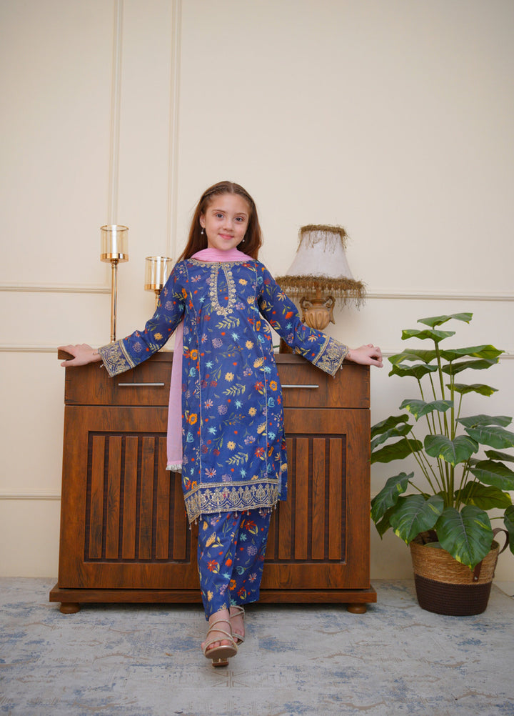 Shanzey Girls RTW Embroidered Lawn 3 Piece Suit SZ26PL SHK-6805 - Casual Collection