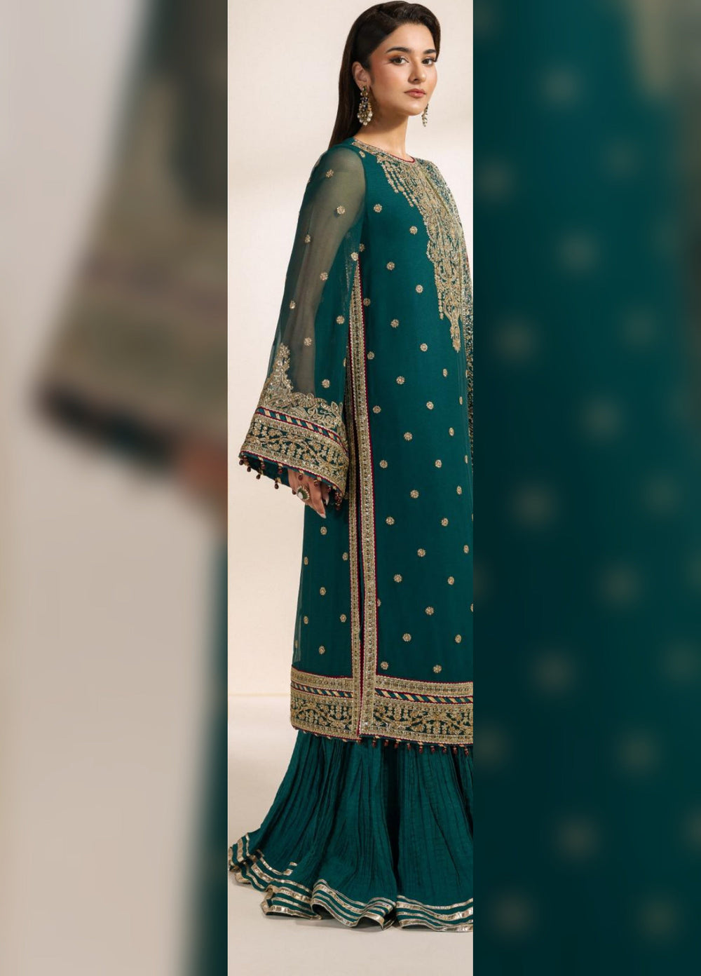 Meraki by Zarif Unstitched Embroidered Chiffon 3 Piece Suit ZR26UCM SARAI 05 - Festive Collection