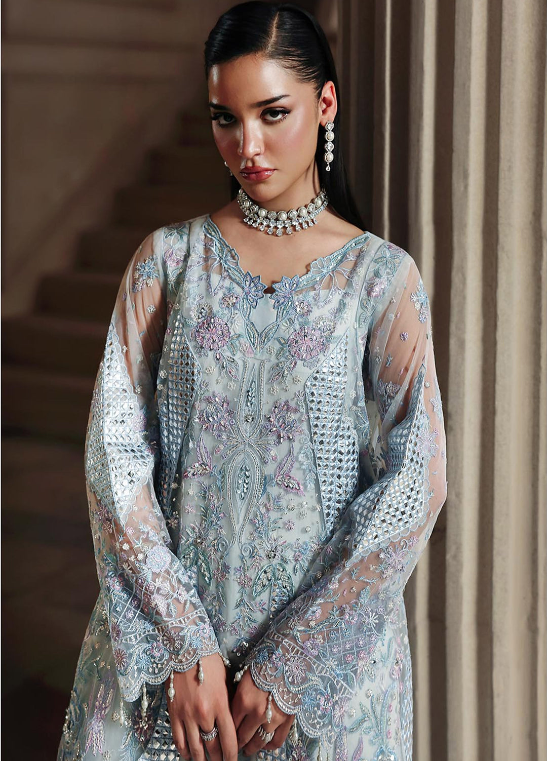Sage by Rajbari Unstitched Embroidered Net 4 Piece Suit RB26SW Margot 05 - Wedding Collection