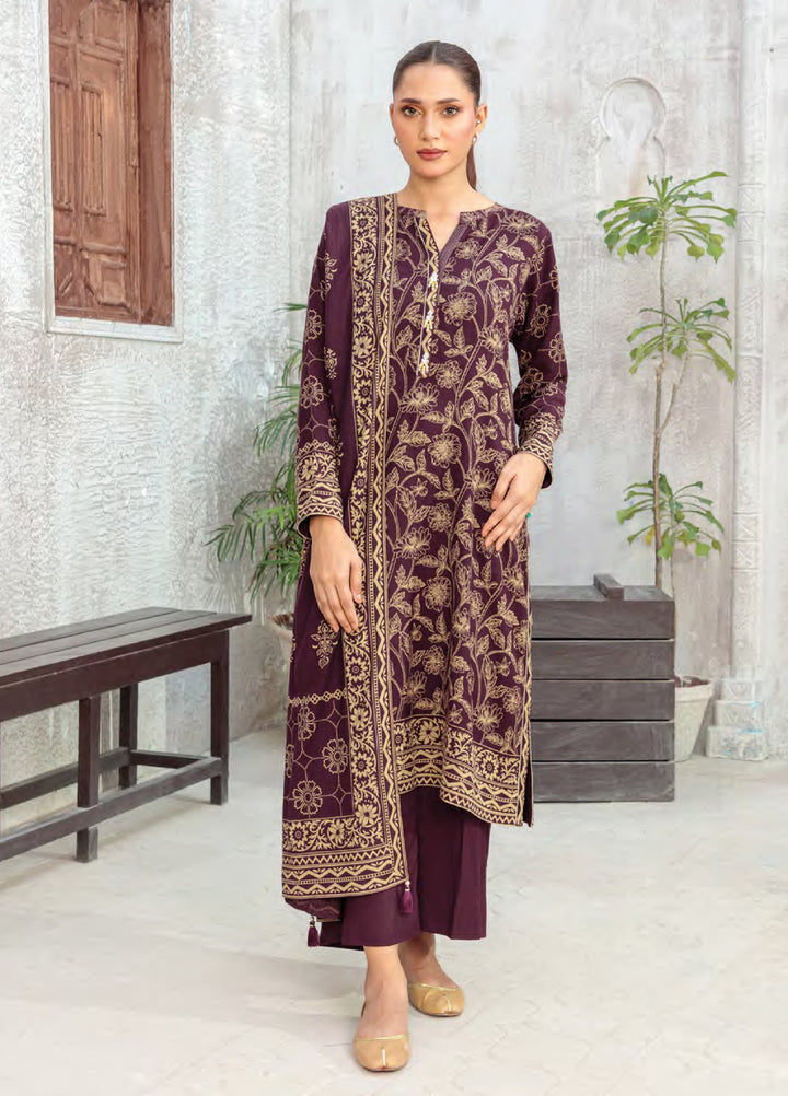Lakhany Printed Pashmina Suits Unstitched 3 Piece LSM25LP LG-IZ-0511-A - Winter Collection