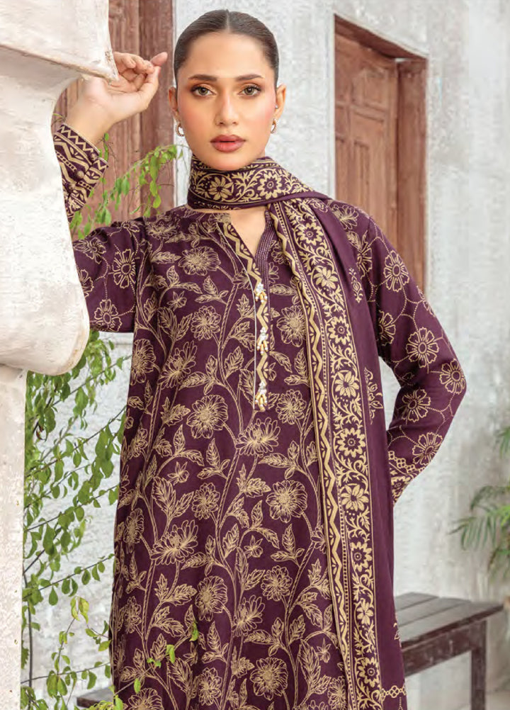 Lakhany Printed Pashmina Suits Unstitched 3 Piece LSM25LP LG-IZ-0511-A - Winter Collection