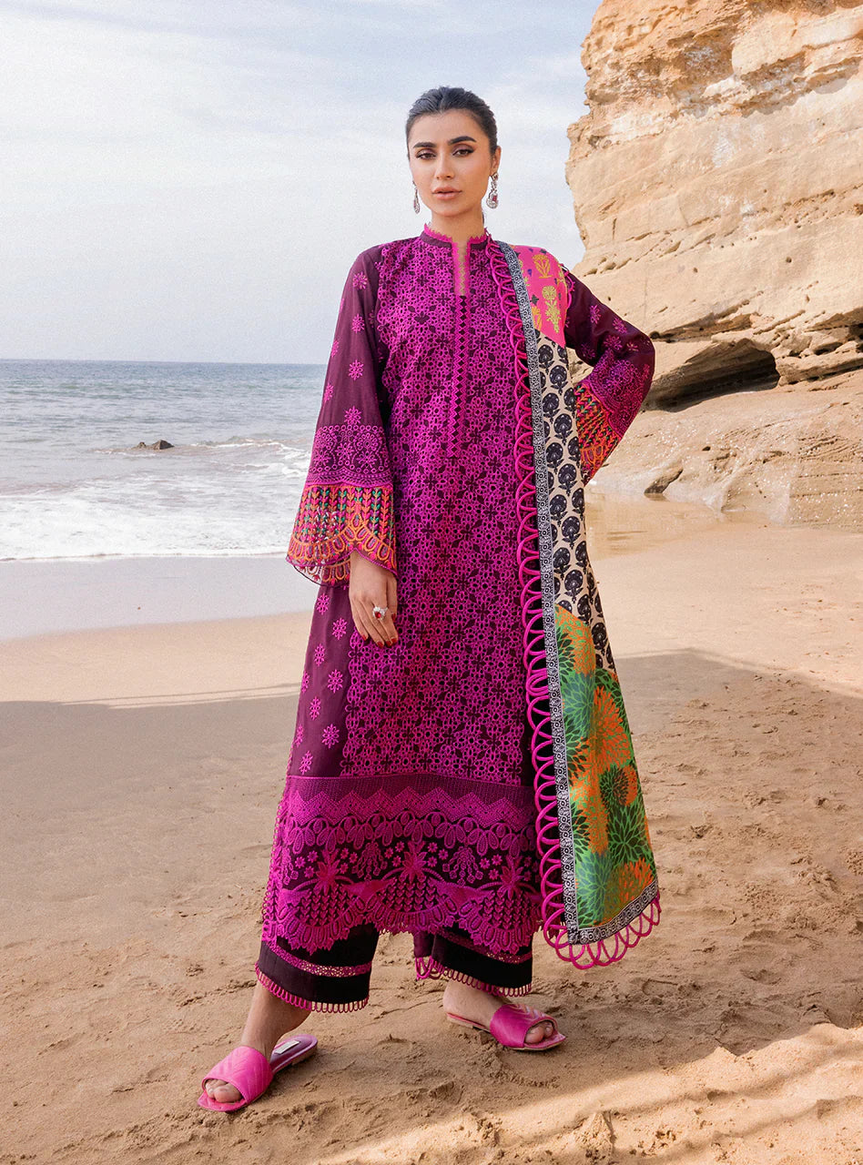 Zainab Chottani Chikankari Lawn Suits Unstitched 3 Piece ZC24CL D-4B Naysa - Summer Collection