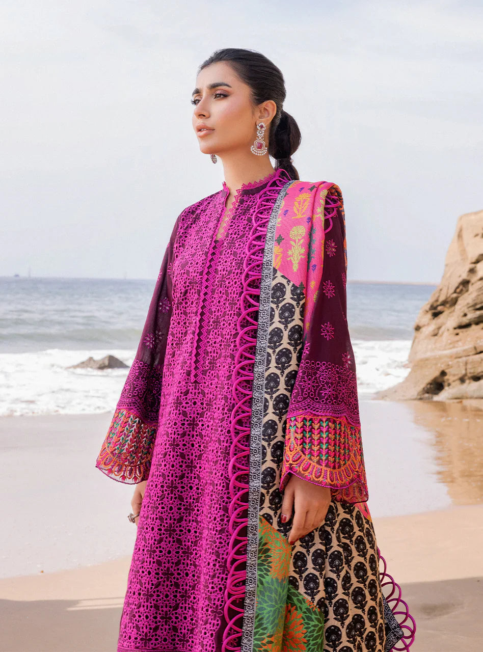 Zainab Chottani Chikankari Lawn Suits Unstitched 3 Piece ZC24CL D-4B Naysa - Summer Collection