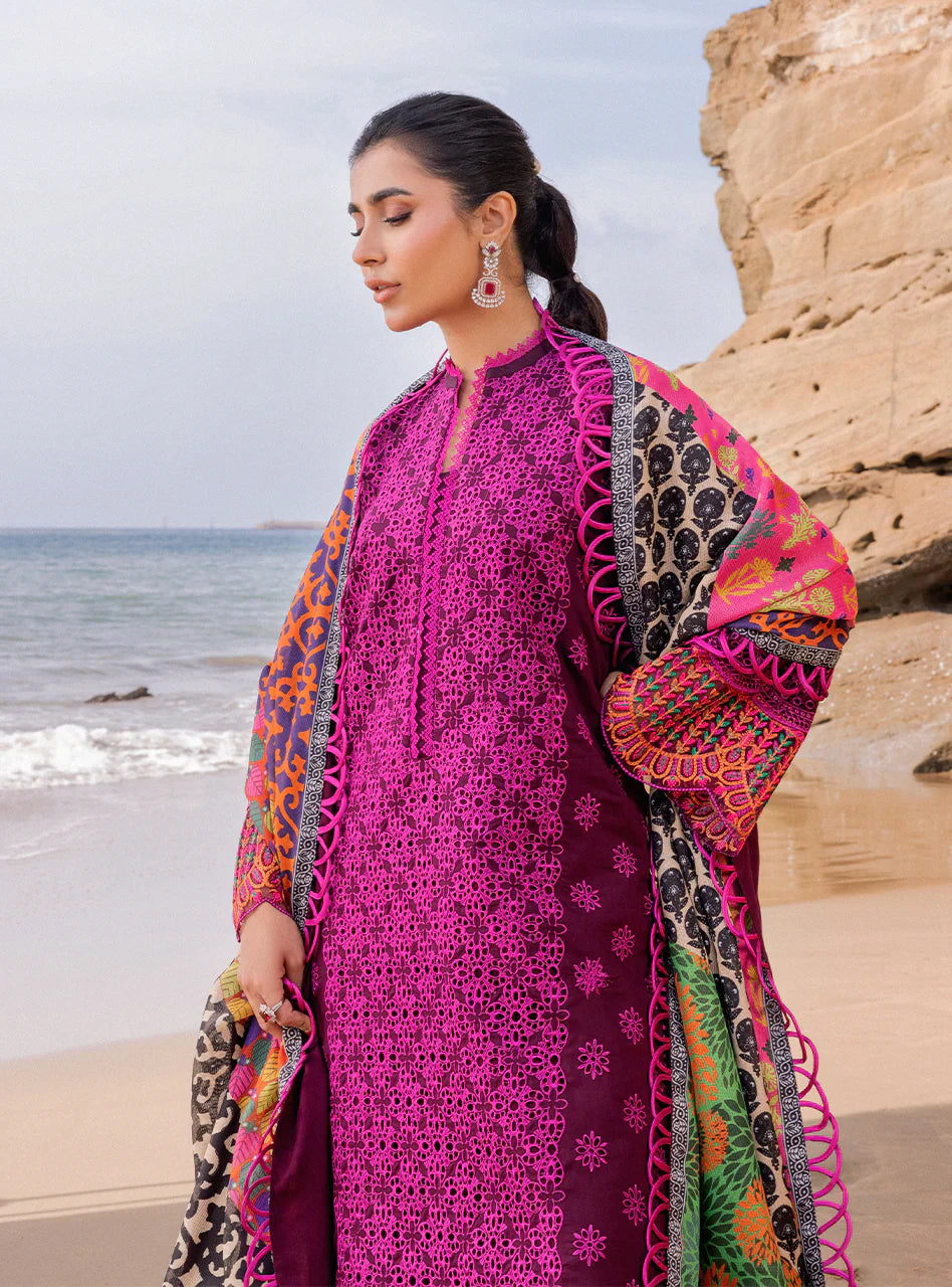 Zainab Chottani Chikankari Lawn Suits Unstitched 3 Piece ZC24CL D-4B Naysa - Summer Collection