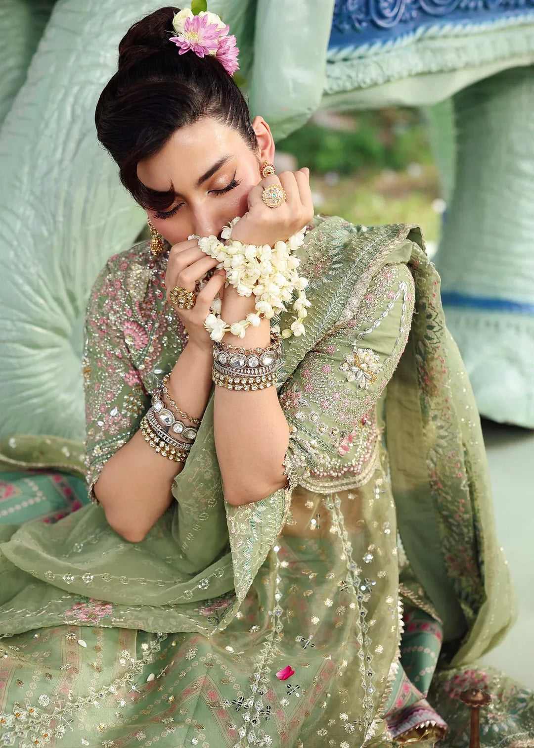 Veere di Wedding by Sardinia Unstitched Brides Embroidered Handwork Zari Organza Suits 3 Piece SRD25VW D-1301 Heer - Formals Collection