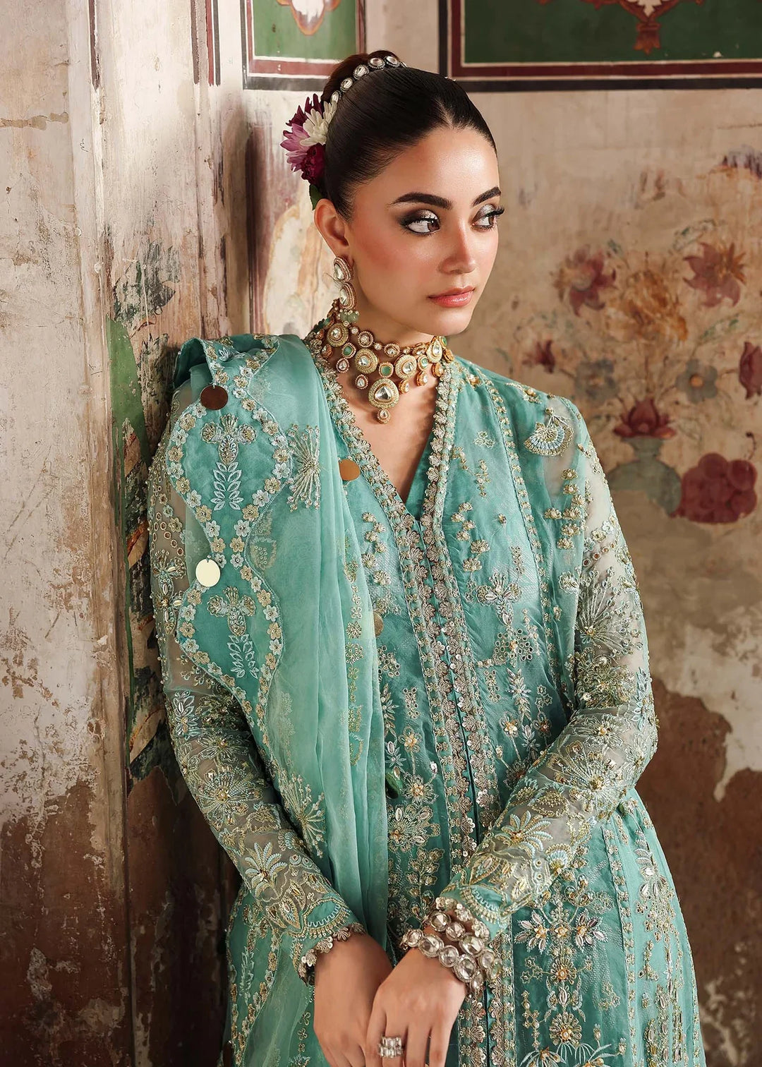 Veere di Wedding by Sardinia Unstitched Brides Embroidered Handwork Organza Suits 3 Piece SRD25VW D-1305 Roohi - Formals Collection