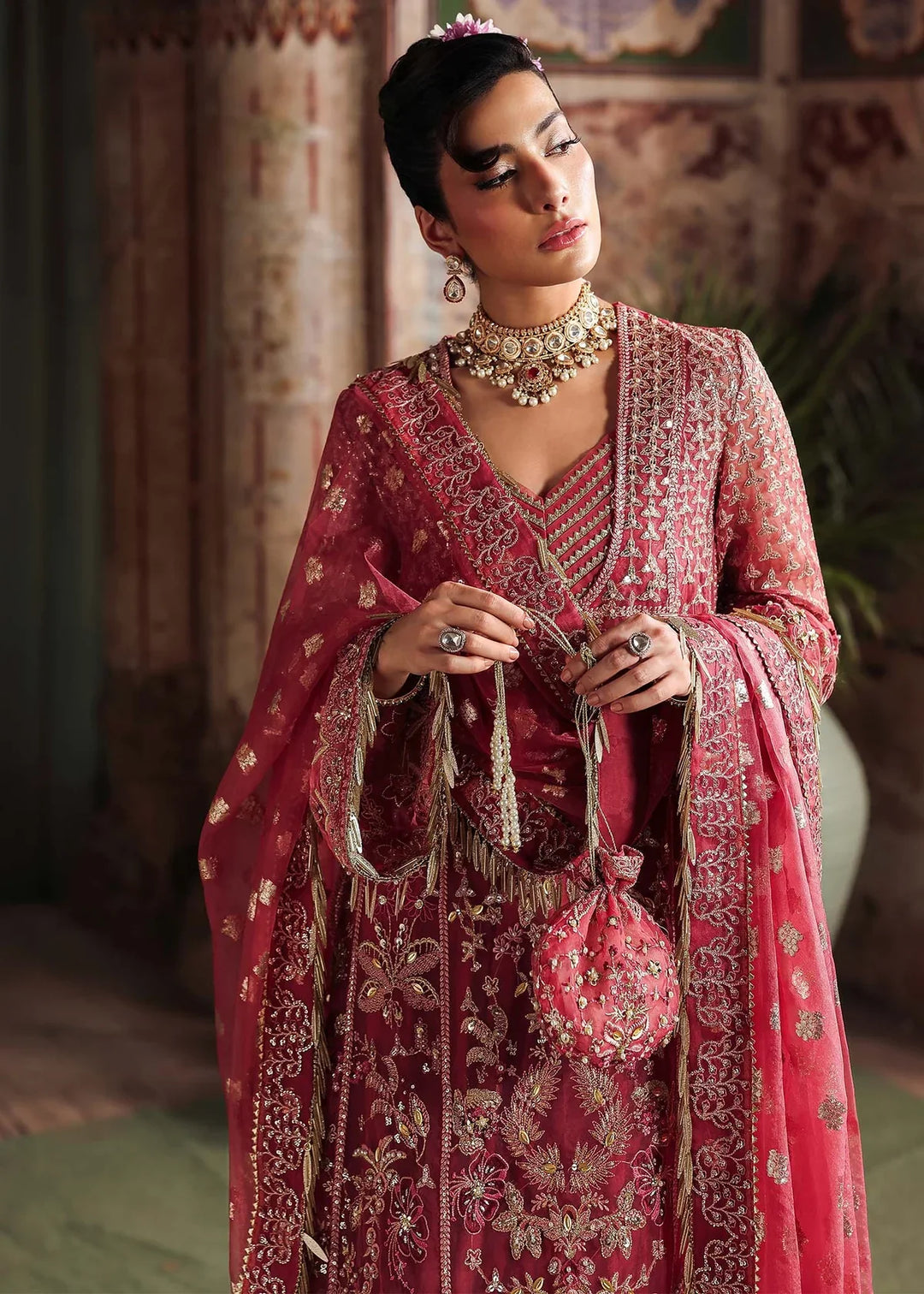 Veere di Wedding by Sardinia Unstitched Brides Embroidered Handwork Organza Suits 3 Piece SRD25VW D-1303 Ghazal- Formals Collection
