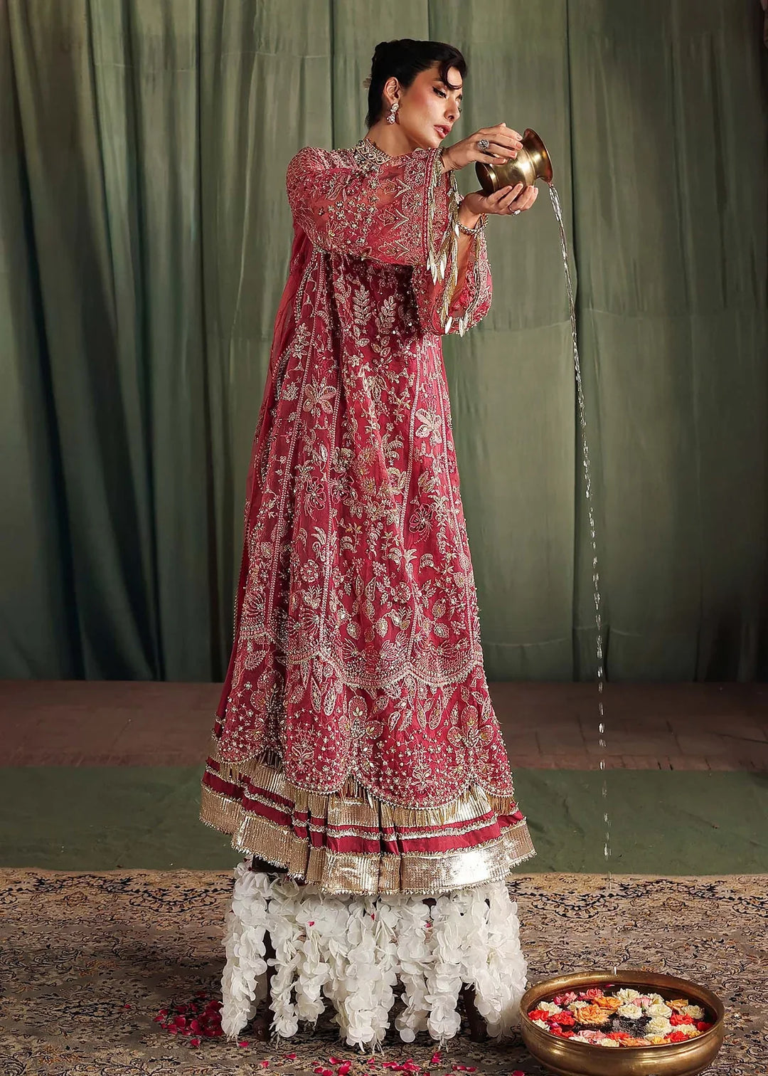 Veere di Wedding by Sardinia Unstitched Brides Embroidered Handwork Organza Suits 3 Piece SRD25VW D-1303 Ghazal- Formals Collection