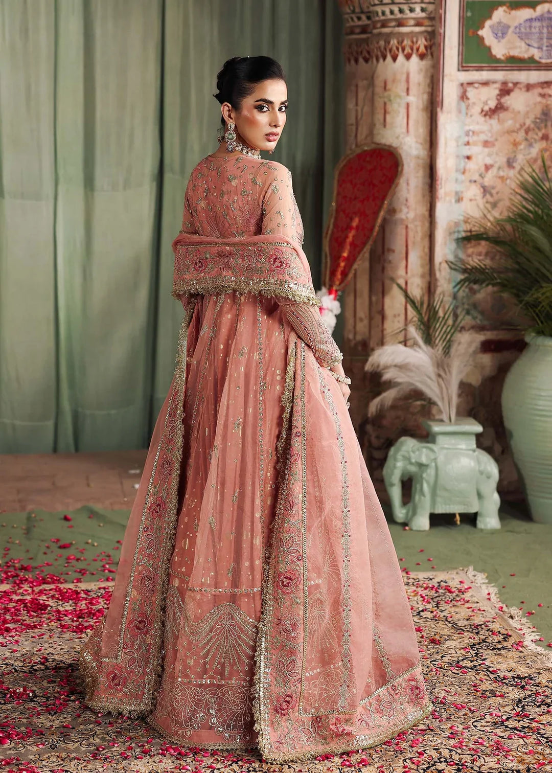 Veere di Wedding by Sardinia Unstitched Brides Embroidered Handwork Organza Suits 3 Piece SRD25VW D-1302 Meherma - Formals Collection
