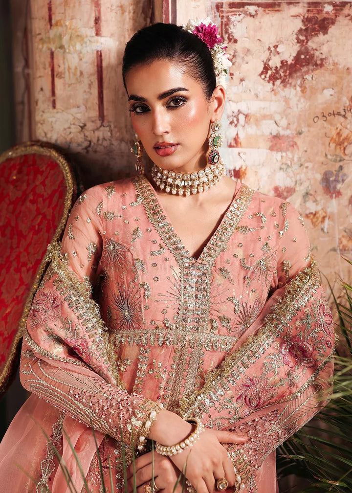 Veere di Wedding by Sardinia Unstitched Brides Embroidered Handwork Organza Suits 3 Piece SRD25VW D-1302 Meherma - Formals Collection