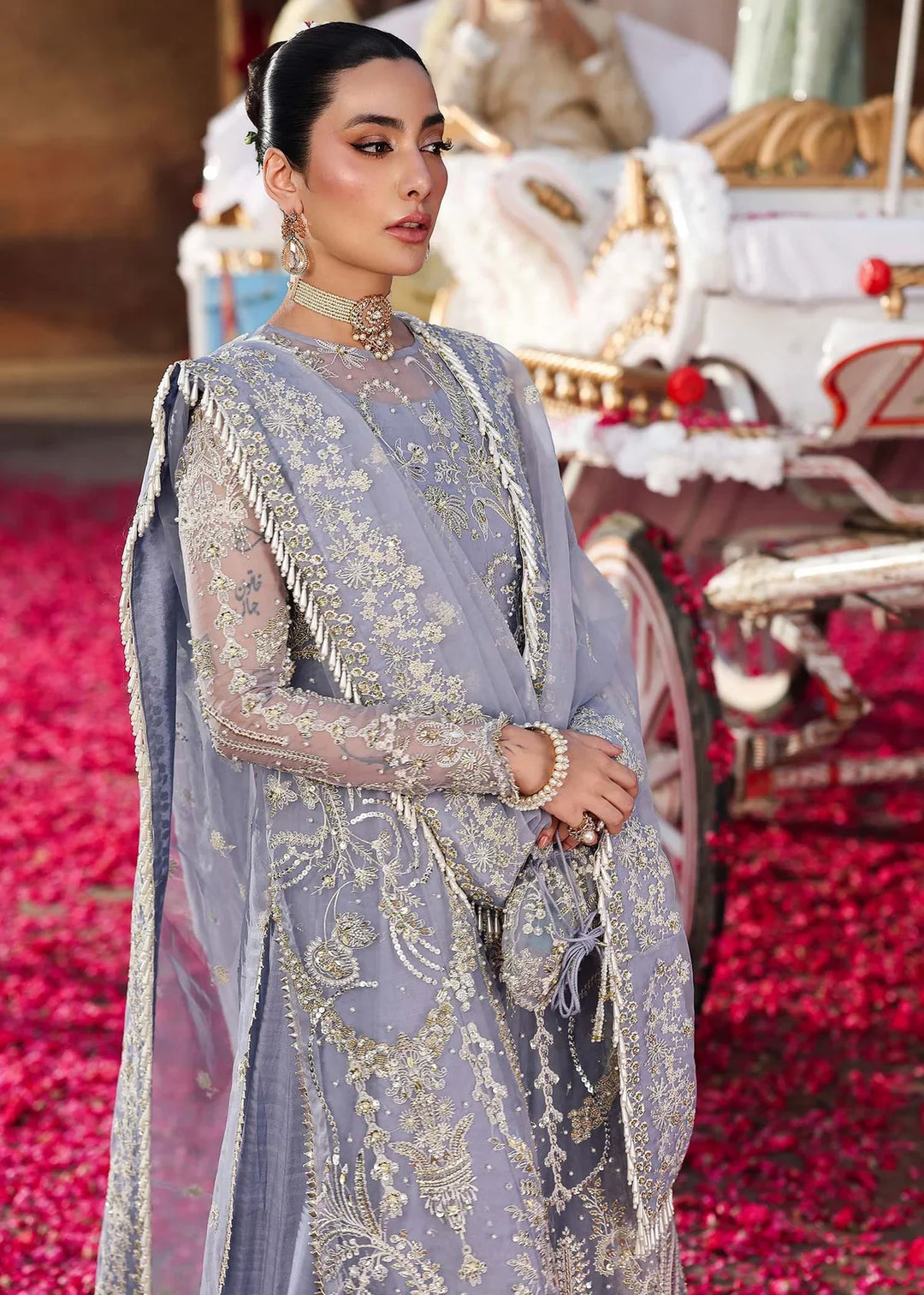 Veere di Wedding by Sardinia Unstitched Brides Embroidered Handwork Organza Suits 3 Piece SRD25VW D-1307 Tabeer - Formals Collection
