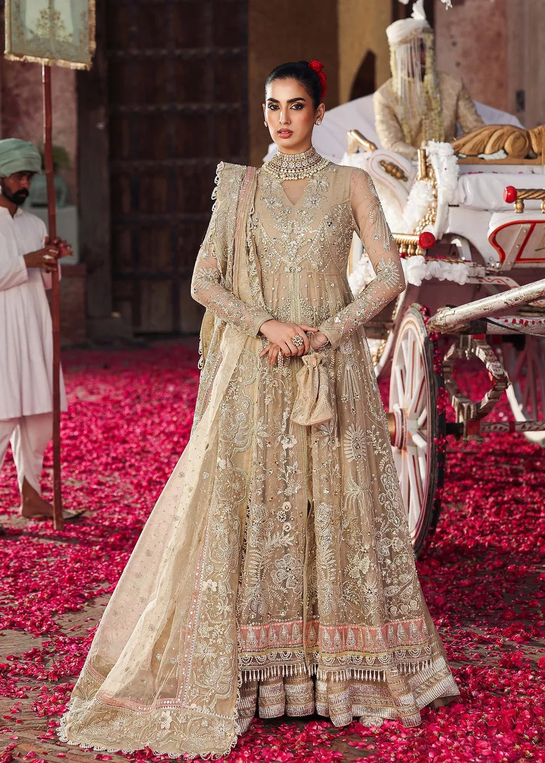 Veere di Wedding by Sardinia Unstitched Brides Embroidered Handwork Organza Suits 3 Piece SRD25VW D-1308 Sahiba - Formals Collection