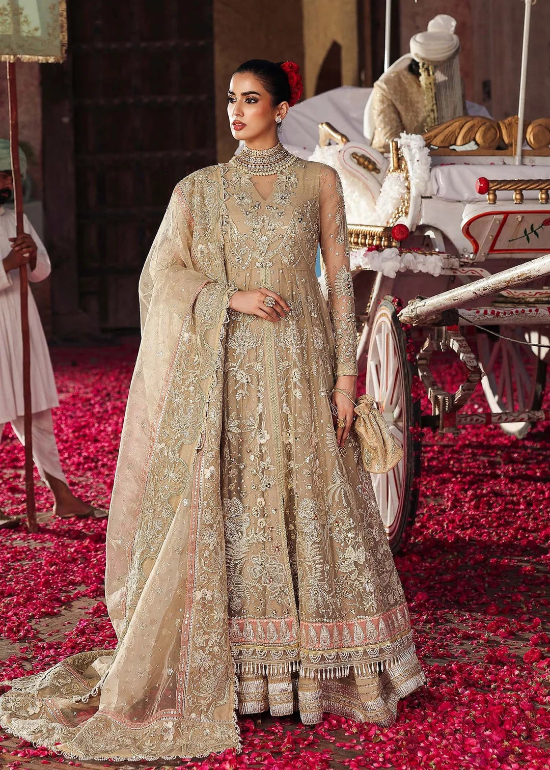 Veere di Wedding by Sardinia Unstitched Brides Embroidered Handwork Organza Suits 3 Piece SRD25VW D-1308 Sahiba - Formals Collection