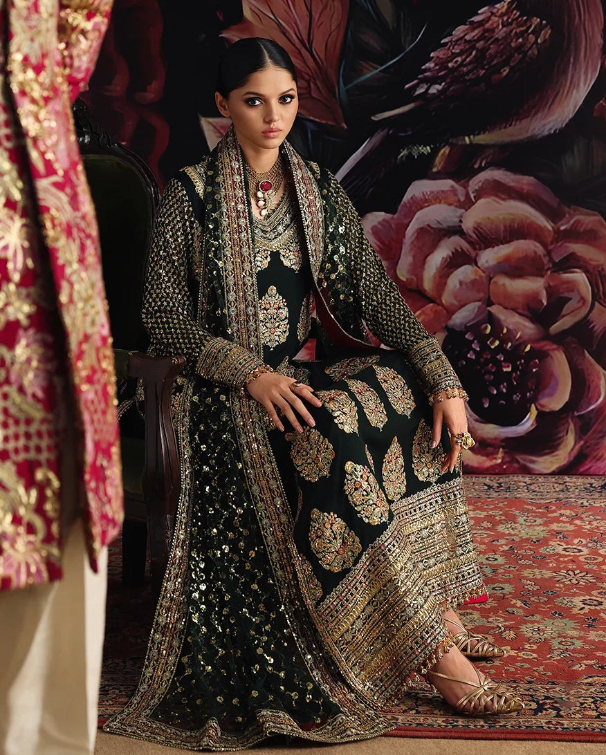 Royale Eternel by Roheenaz Unstitched Embroidered Chiffon 3 Piece Suit RN26URE Crown Jewel RUNCH260102 - Wedding Collection