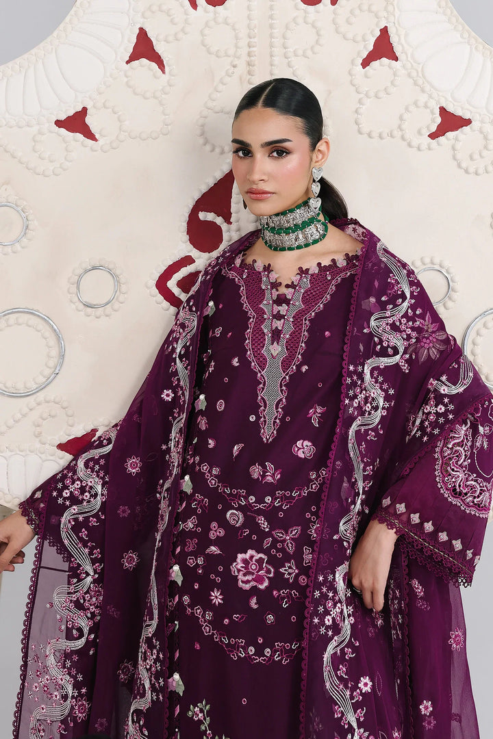 Qalamkar Unstitched Embroidered Lawn 3 Piece Suit QLK26ULF TRESA QFL-10 - Festive Collection