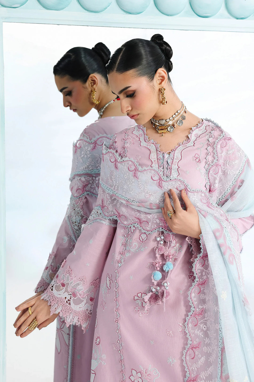 Qalamkar Unstitched Embroidered Lawn 3 Piece Suit QLK26ULF ISANE QFL-2 - Festive Collection