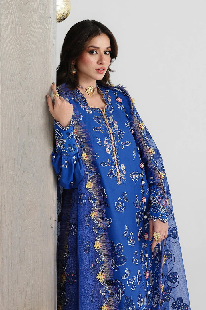 Qalamkar Unstitched Embroidered Lawn 3 Piece Suit QLK26ULF EMINA QFL-6 - Festive Collection