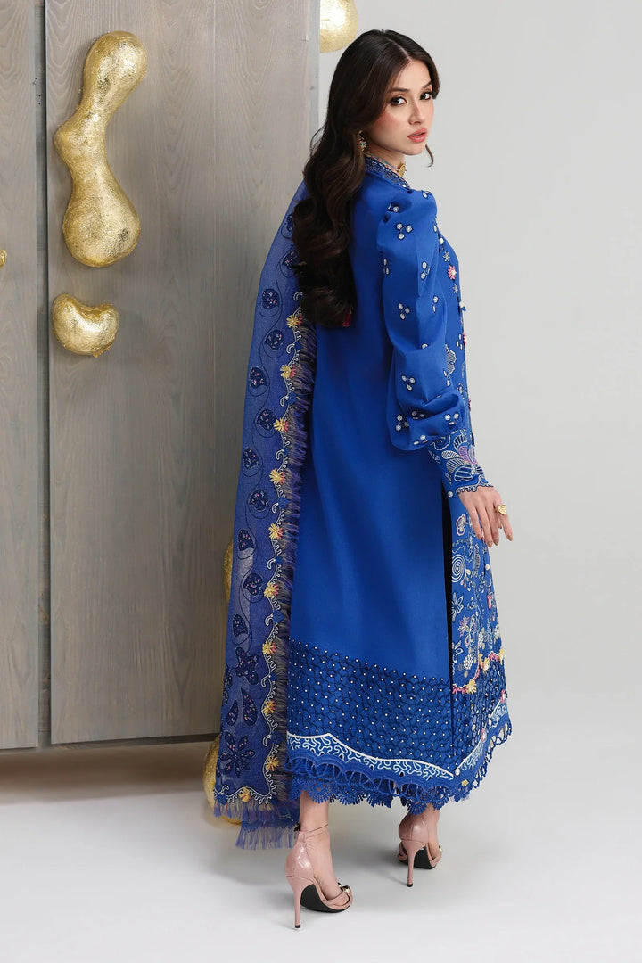 Qalamkar Unstitched Embroidered Lawn 3 Piece Suit QLK26ULF EMINA QFL-6 - Festive Collection