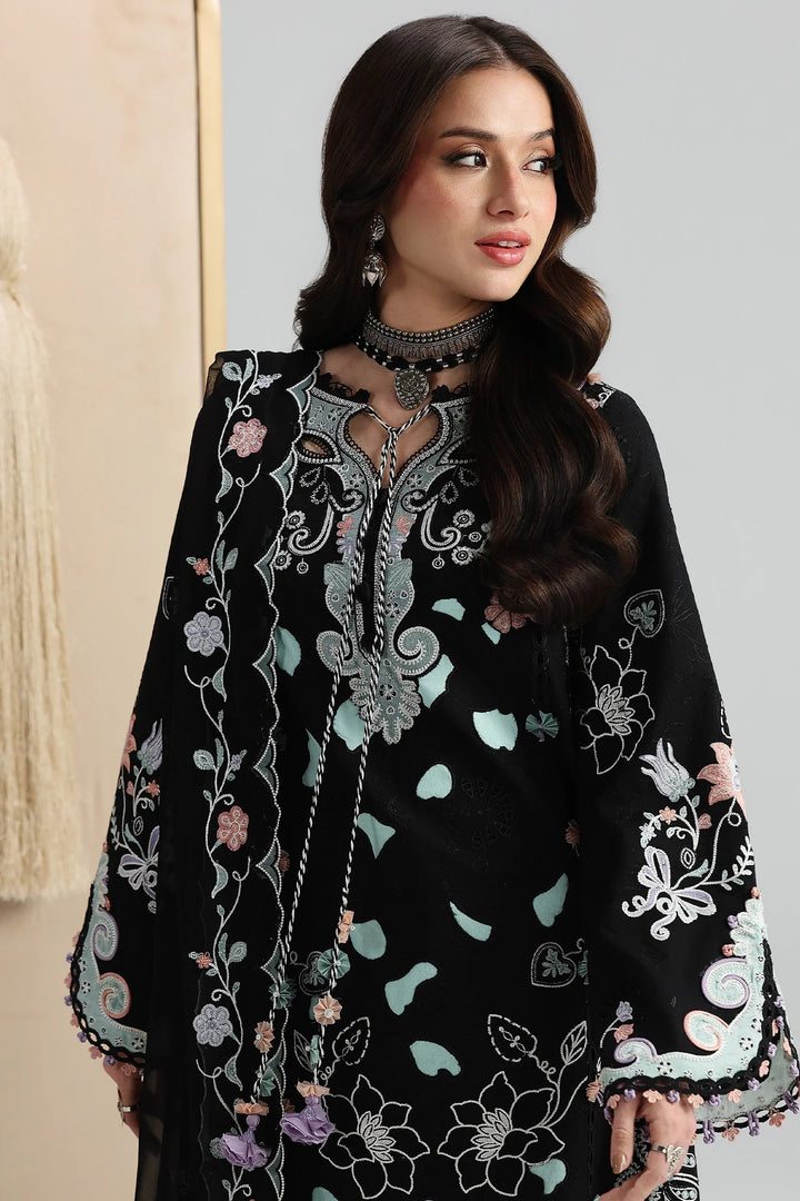 Qalamkar Unstitched Embroidered Lawn 3 Piece Suit QLK26ULF REHA QFL-12 - Festive Collection