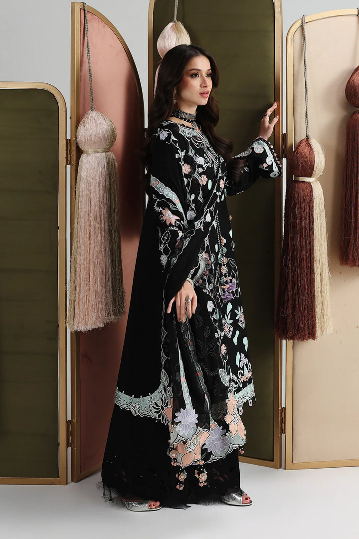 Qalamkar Unstitched Embroidered Lawn 3 Piece Suit QLK26ULF REHA QFL-12 - Festive Collection