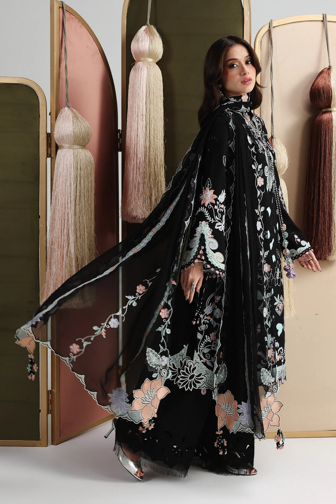 Qalamkar Unstitched Embroidered Lawn 3 Piece Suit QLK26ULF REHA QFL-12 - Festive Collection