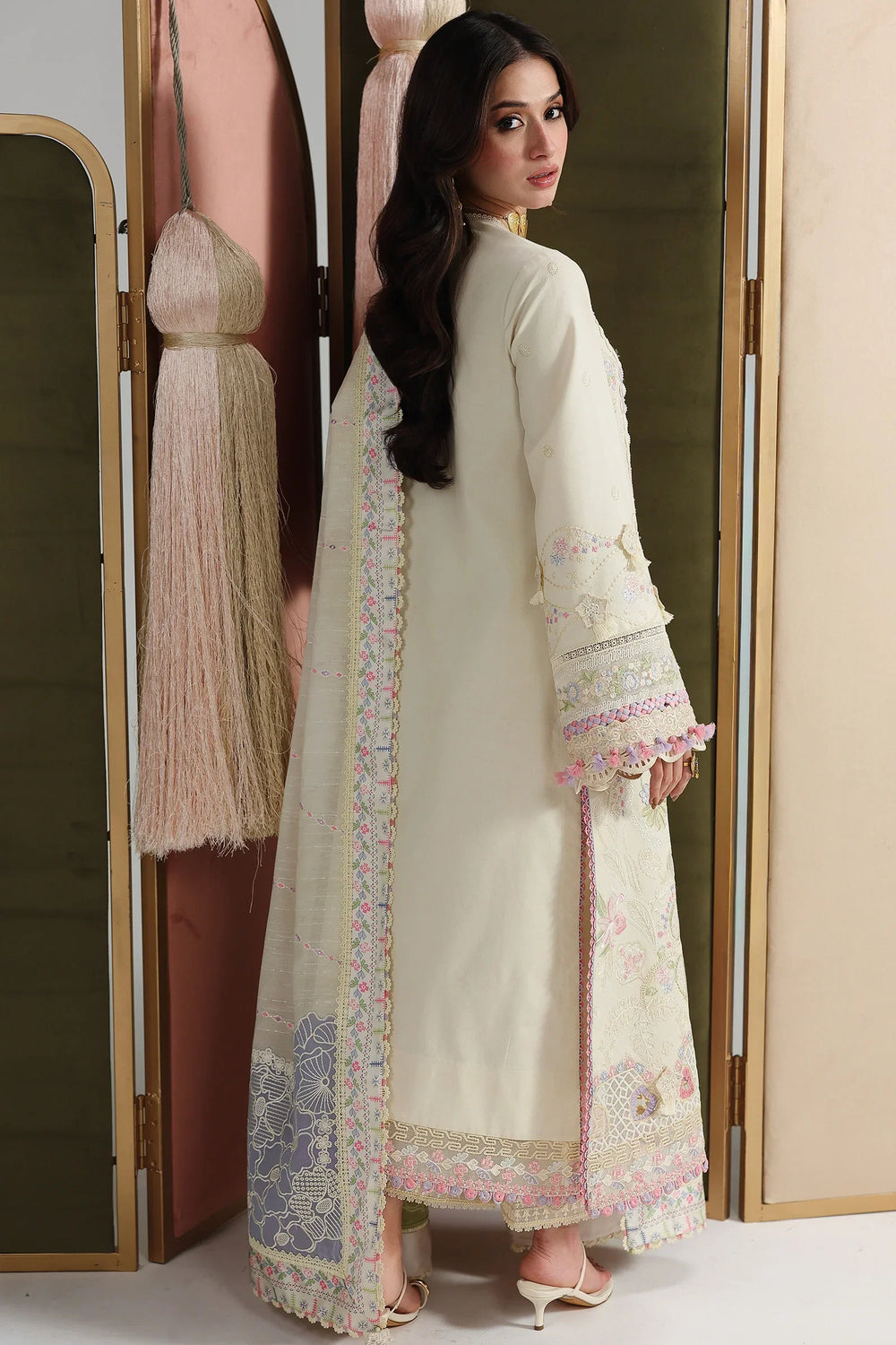 Qalamkar Unstitched Embroidered Lawn 3 Piece Suit QLK26ULF ELMA QFL-1 - Festive Collection