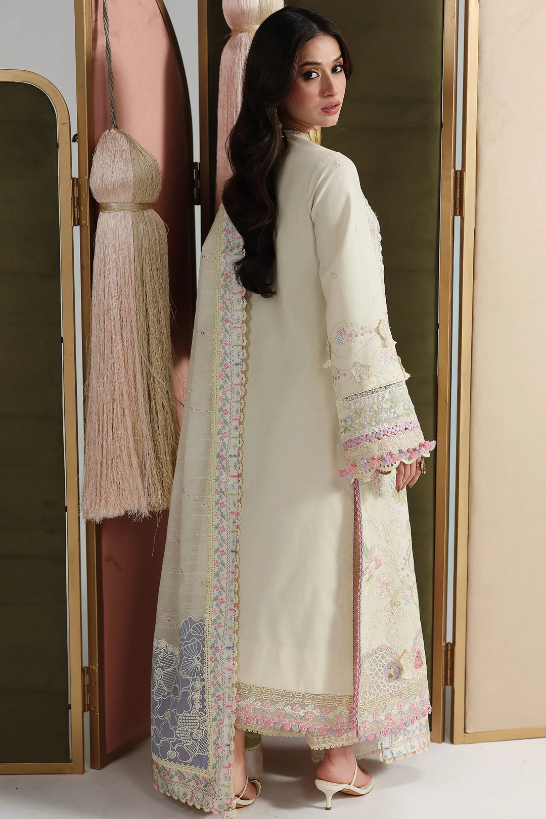 Qalamkar Unstitched Embroidered Lawn 3 Piece Suit QLK26ULF ELMA QFL-1 - Festive Collection