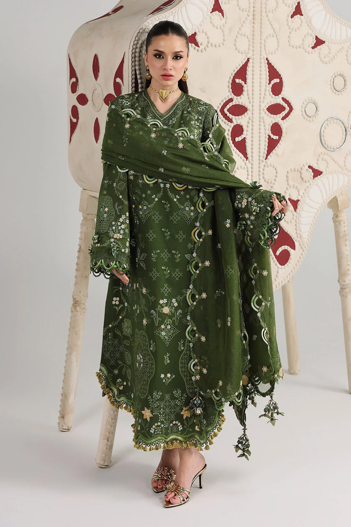 Qalamkar Unstitched Embroidered Lawn 3 Piece Suit QLK26ULF VESTA QFL-9 - Festive Collection
