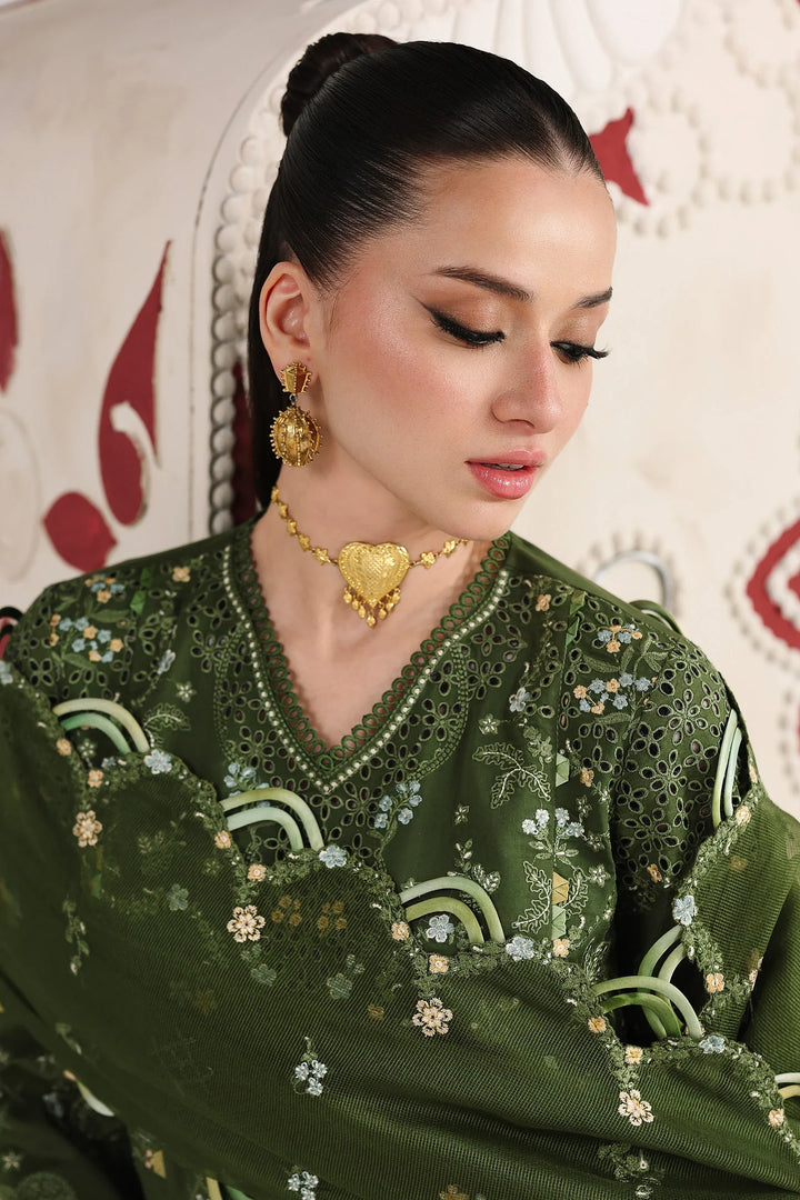Qalamkar Unstitched Embroidered Lawn 3 Piece Suit QLK26ULF VESTA QFL-9 - Festive Collection