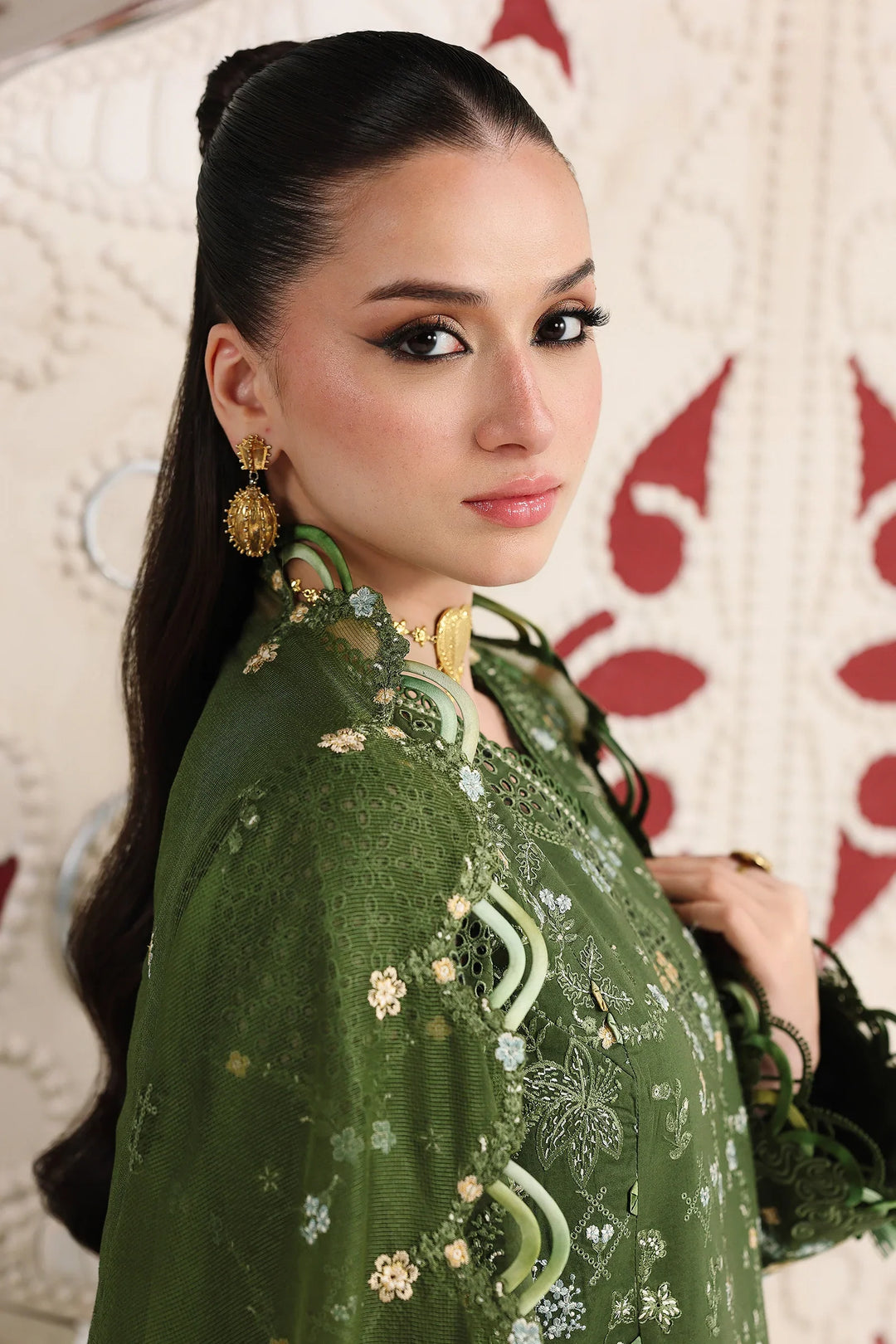 Qalamkar Unstitched Embroidered Lawn 3 Piece Suit QLK26ULF VESTA QFL-9 - Festive Collection
