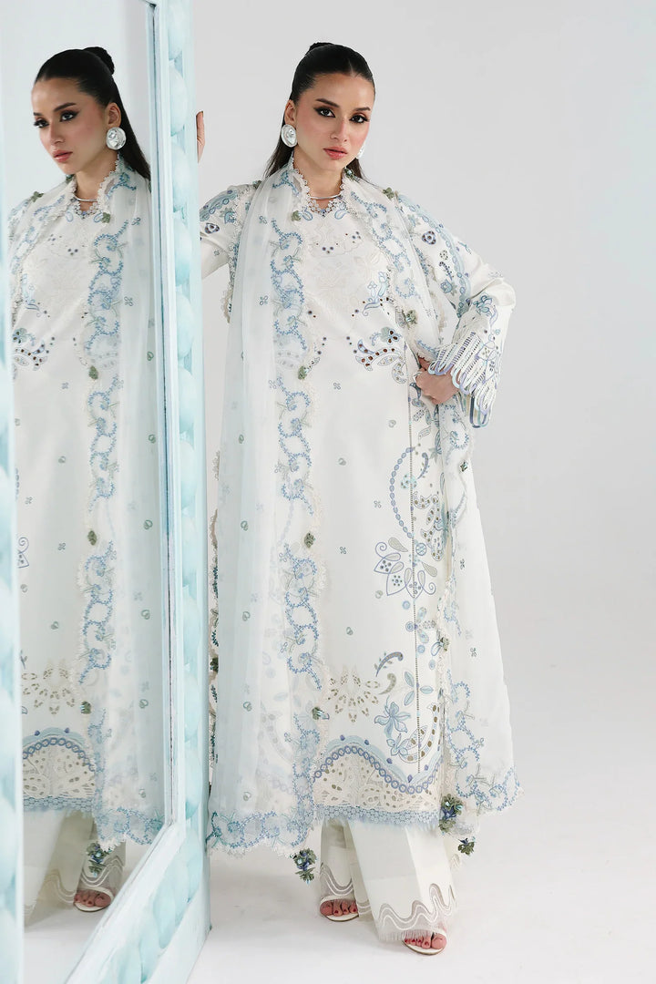 Qalamkar Unstitched Embroidered Lawn 3 Piece Suit QLK26ULF IRMIN QFL-3 - Festive Collection