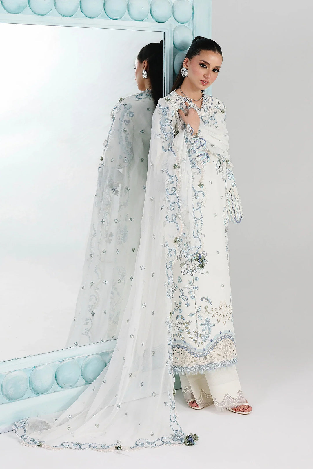 Qalamkar Unstitched Embroidered Lawn 3 Piece Suit QLK26ULF IRMIN QFL-3 - Festive Collection
