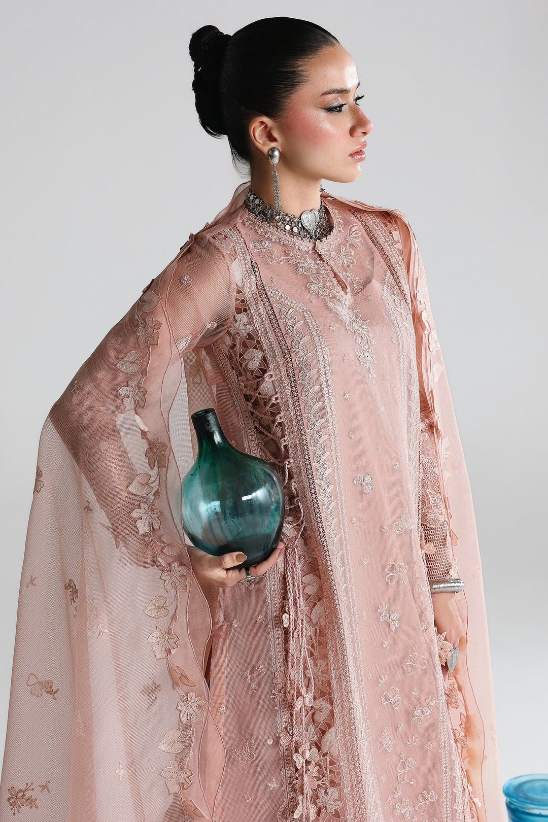 Qalamkar Unstitched Embroidered Lawn 3 Piece Suit QLK26ULF JINA QFL-11 - Festive Collection