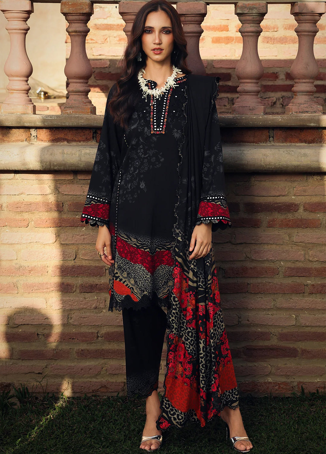 Combination by Charizma Unstitched Embroidered Linen 3 Piece Suit CHRUCL CCW7-16 - Casual Collection