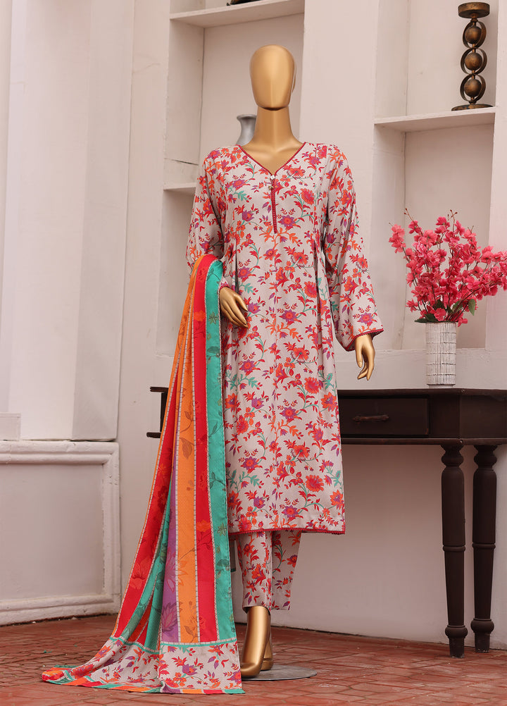 Hz Textiles Unstitched Printed Viscose Twill 3 Piece Suit HZ26UVT VT-5034 - Winter Collection
