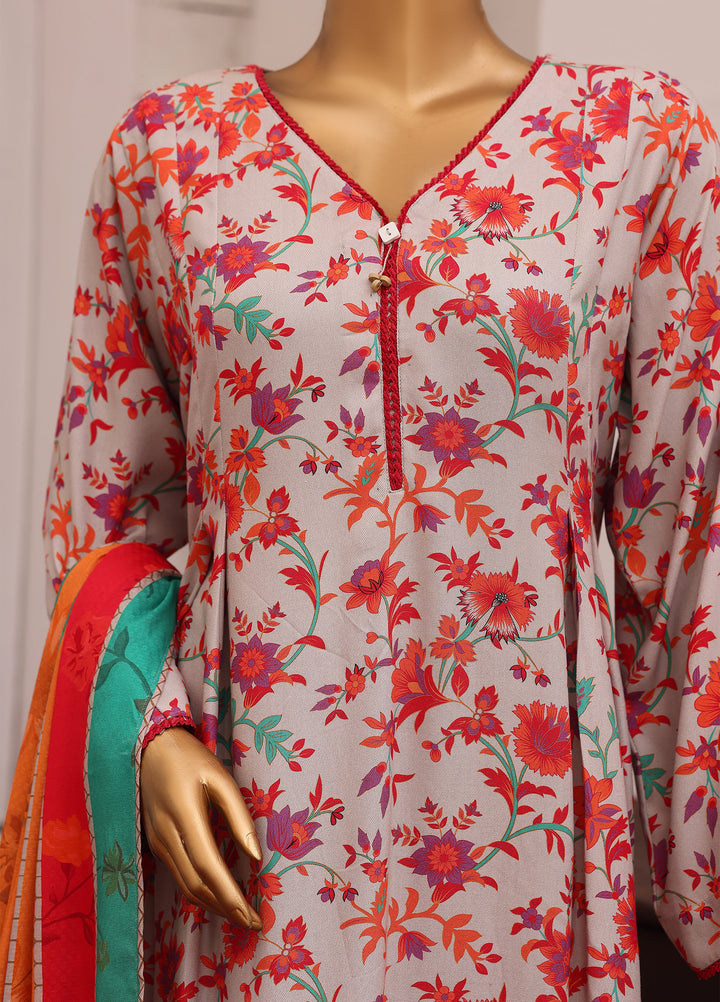 Hz Textiles Unstitched Printed Viscose Twill 3 Piece Suit HZ26UVT VT-5034 - Winter Collection