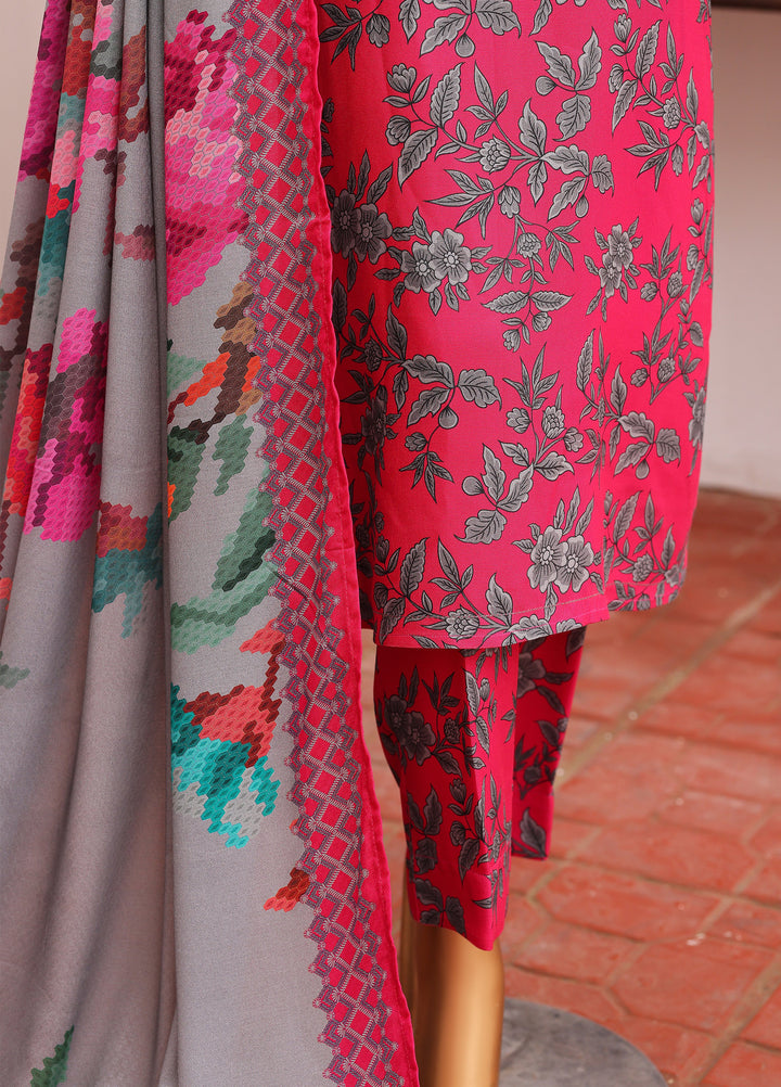 Hz Textiles Unstitched Printed Viscose Twill 3 Piece Suit HZ26UVT VT-5038 - Winter Collection