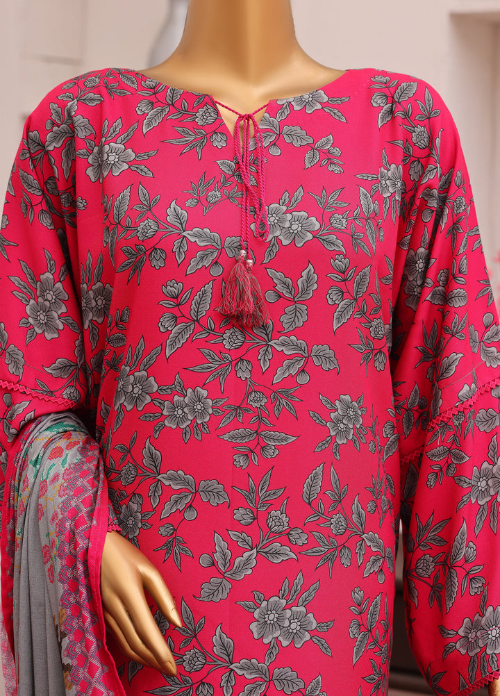 Hz Textiles Unstitched Printed Viscose Twill 3 Piece Suit HZ26UVT VT-5038 - Winter Collection