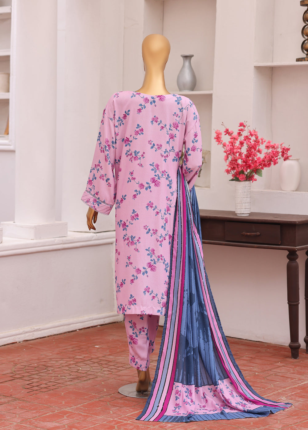 Hz Textiles Unstitched Printed Viscose Twill 3 Piece Suit HZ26UVT VT-5031 - Winter Collection