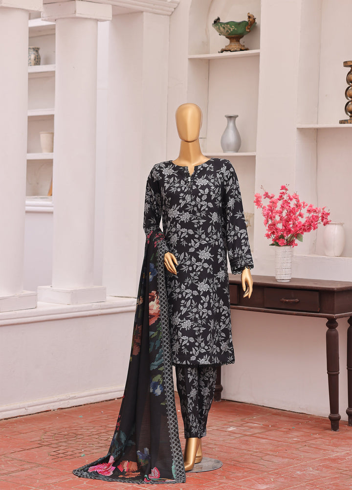Hz Textiles Unstitched Printed Viscose Twill 3 Piece Suit HZ26UVT VT-5037 - Winter Collection