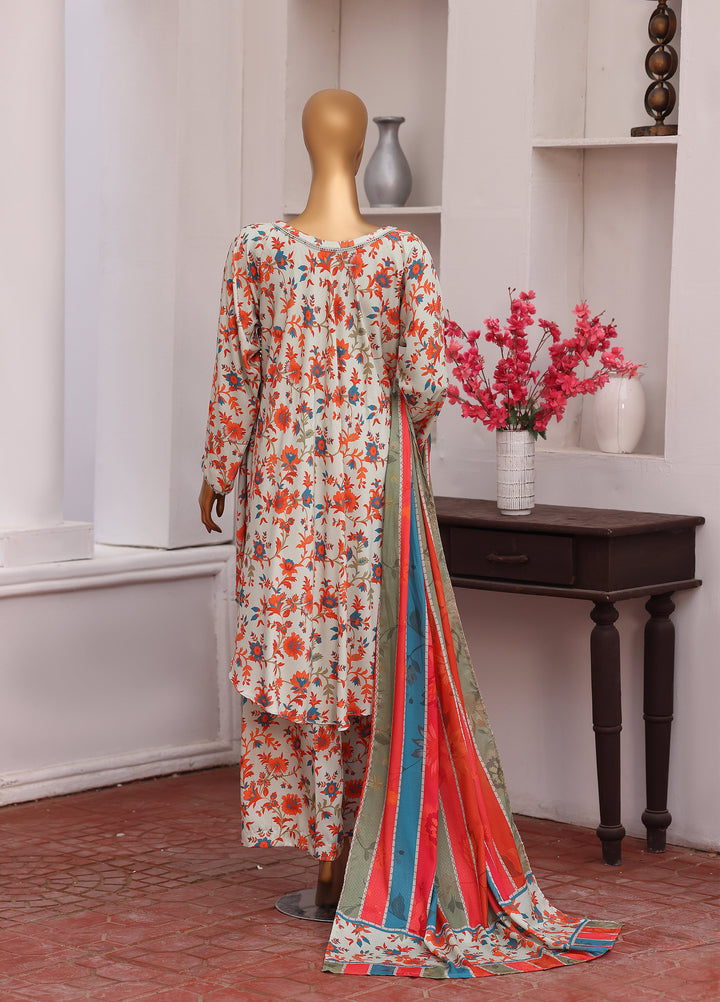 Hz Textiles Unstitched Printed Viscose Twill 3 Piece Suit HZ26UVT VT-5035 - Winter Collection